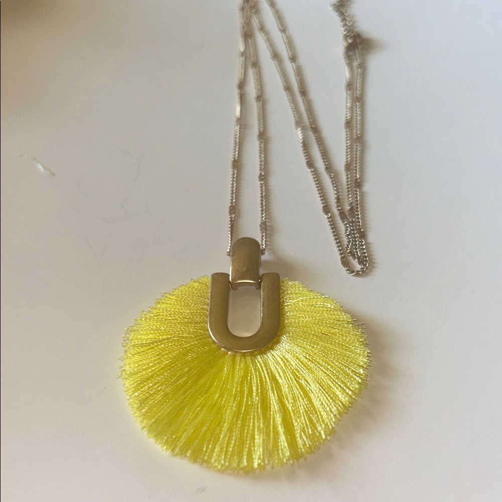 Yellow Tassel Pendant Necklace - Women’s Jewelry - Picture 8 of 8